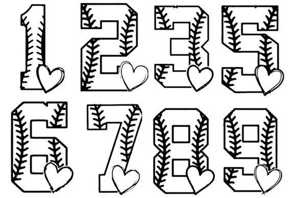 Baseball Number Heart SVG Bundle Review