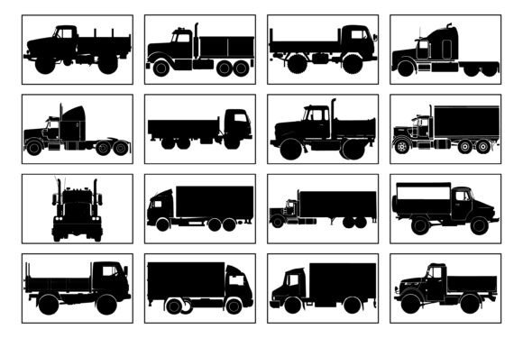 Camion Silhouette Vector for T-Shirt Design Review
