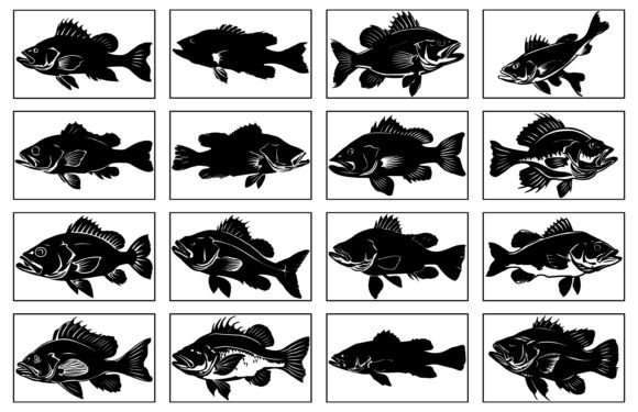 Cod Fish Silhouette Vector for T-Shirt Review