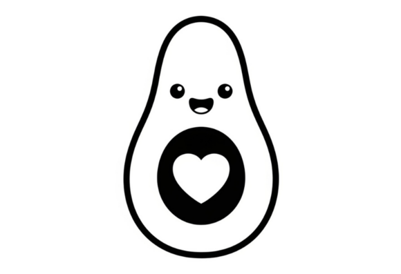 Cute Avocado Heart Kawaii Sticker Design Review