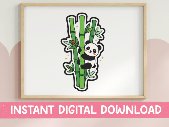 Panda Climbing Bamboo Cute Sticker: A Designer's Review