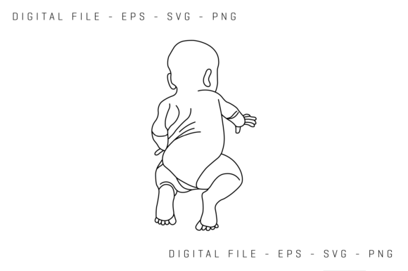 Review: Line Art Baby Crawling SVG for Embroidery