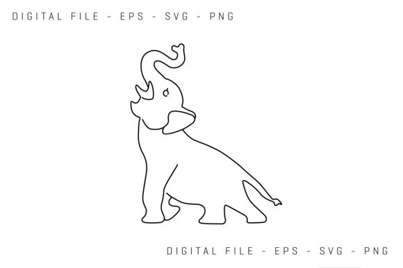 Review: Standing Funny Elephant Line Art for Embroidery