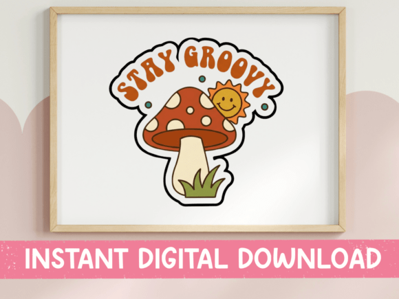 Stay Groovy Mushroom Retro Sticker: A Designer's Review